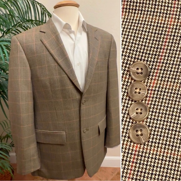 VITALE BARBERIS CANONINCO BLAZER SIZE 38 HOUNDSTOOTH SPORT COAT SUIT JACKET